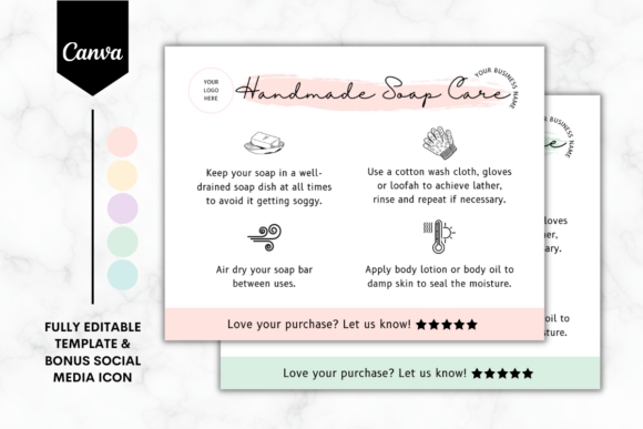 Custom Soap Care Card Canva Template 4: Elevate Your Artisan Brand