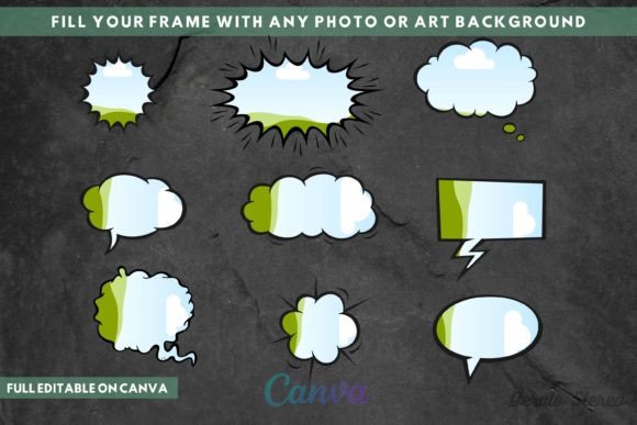 Elevate Your Content with Comic Book Speech Bubbles Canva Frames