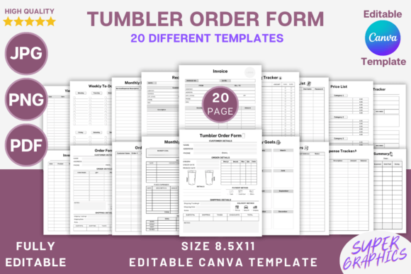 Master Your Tumbler Business with the Editable Canva Template