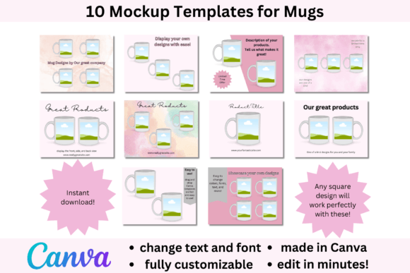 Mug Mockups for Etsy or Websites- Canva: Elevate Your Product Photos
