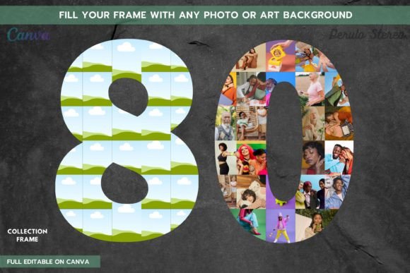 Number 80 Collage Photo Canva Frame: Your Creative Shortcut