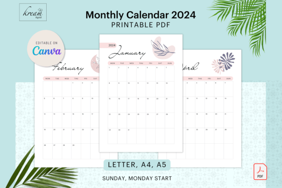 Organize Your Year: The Canva Monthly Calendar 2024 Template