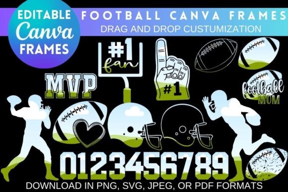 Score Big with Customizable Football Canva Frames