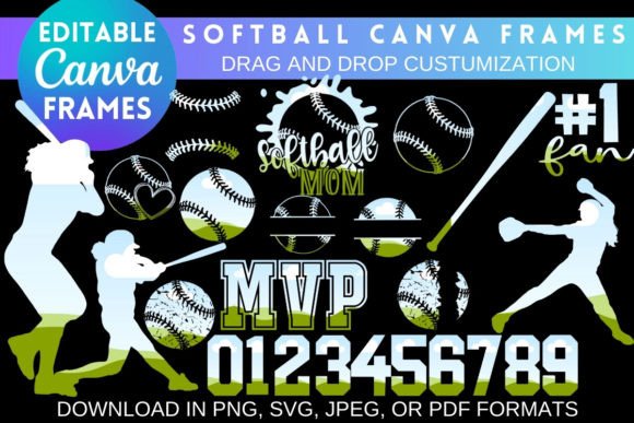 Softball Designs Made Simple: Canva Frames for Instant Creativity