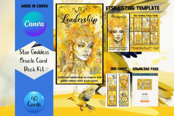 Star Goddess Oracle Cards Canva Template