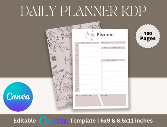 Streamline Your Workflow with an Editable Canva Daily Planner for KDP