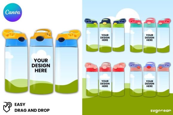 Stunning 12oz Kids Tumbler Canva Smart Mockups for Designers